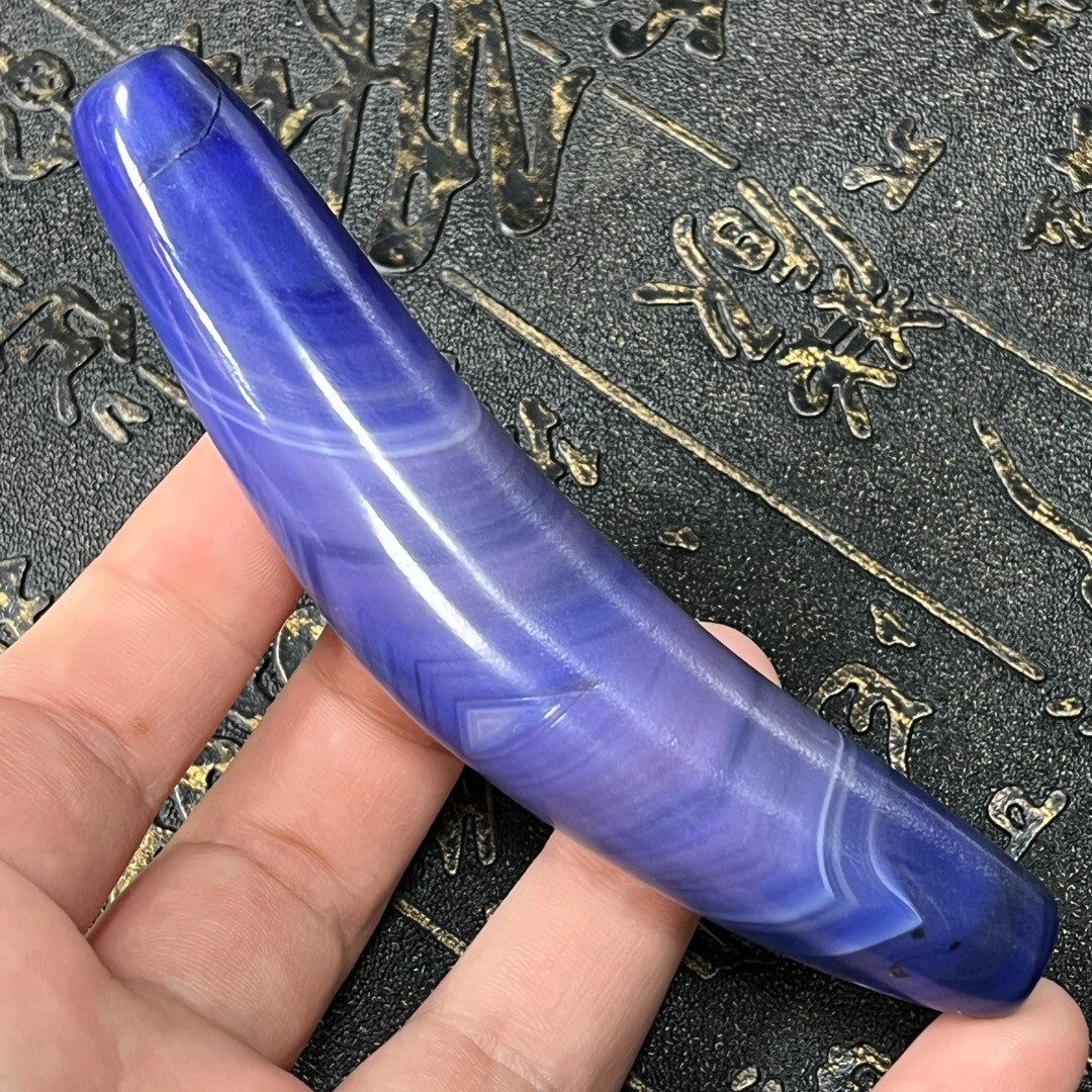 Pure Tibetan Buddhism Agate Stripe Horn Bead Totem Dzi Bead