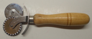 Vintage Inox Crimper Edger Smooth Wooden Handle Italy