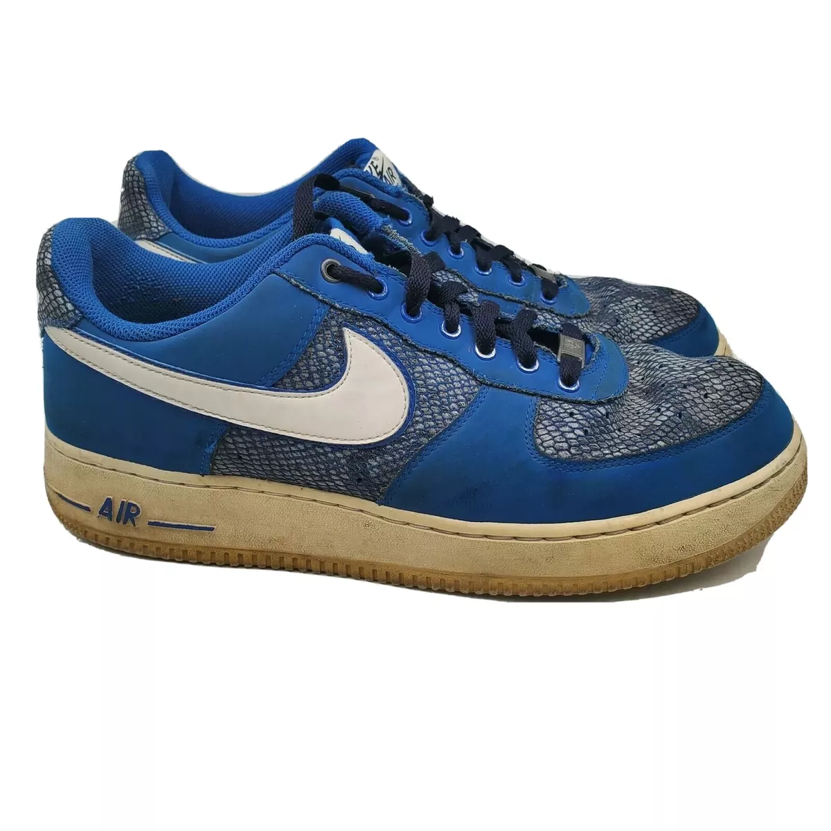 Nike Air Force 1 Snake Skin Mens Shoes Size 12 Blue 488298 410 eBay