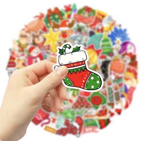 Christmas Stickers 50pk Mixed Holiday Fun Christmas Winter Themed Fun Stickers - Picture 2 of 5