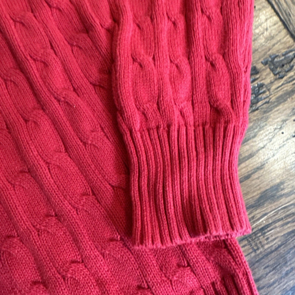 Polo Ralph Lauren Boys Cable Knit Crew Neck Sweater Red Sz L (14-16) - Image 4 of 4