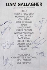 Listing image for LIAM GALLAGHER BAND Signed Concert Set List x7 - Rock Band 2021 7"x4" reprint
