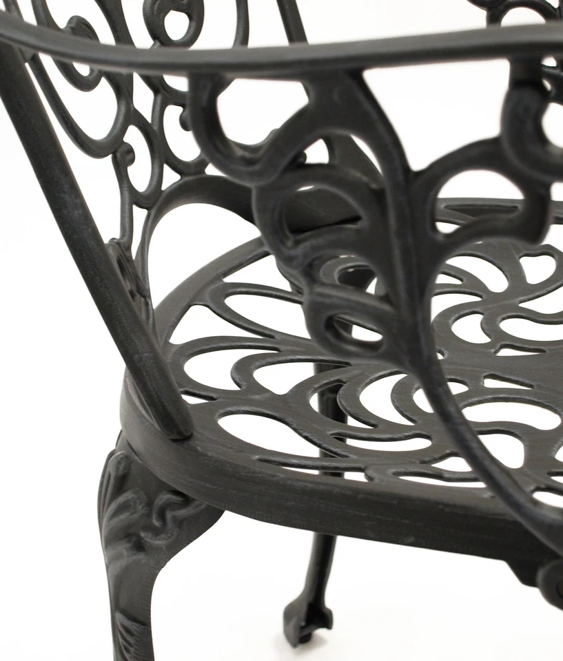 Sitzgruppe Gartenset Gartenmöbel Gartengarnitur LUGANO 3-teilig Alu Metall grau - Bild 4 von 4