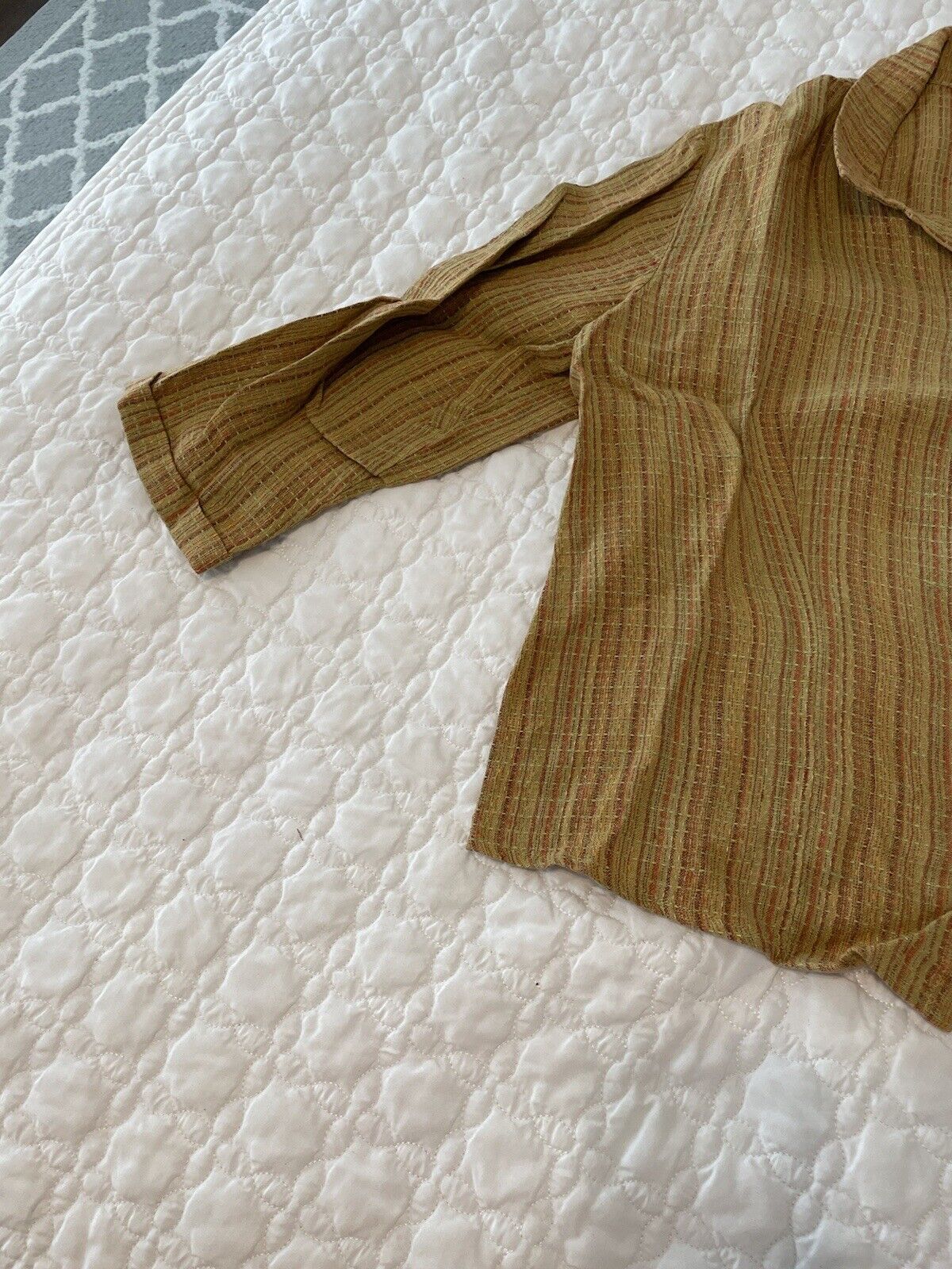 FLAX Mustard Linen Shirt Set Small - image 7