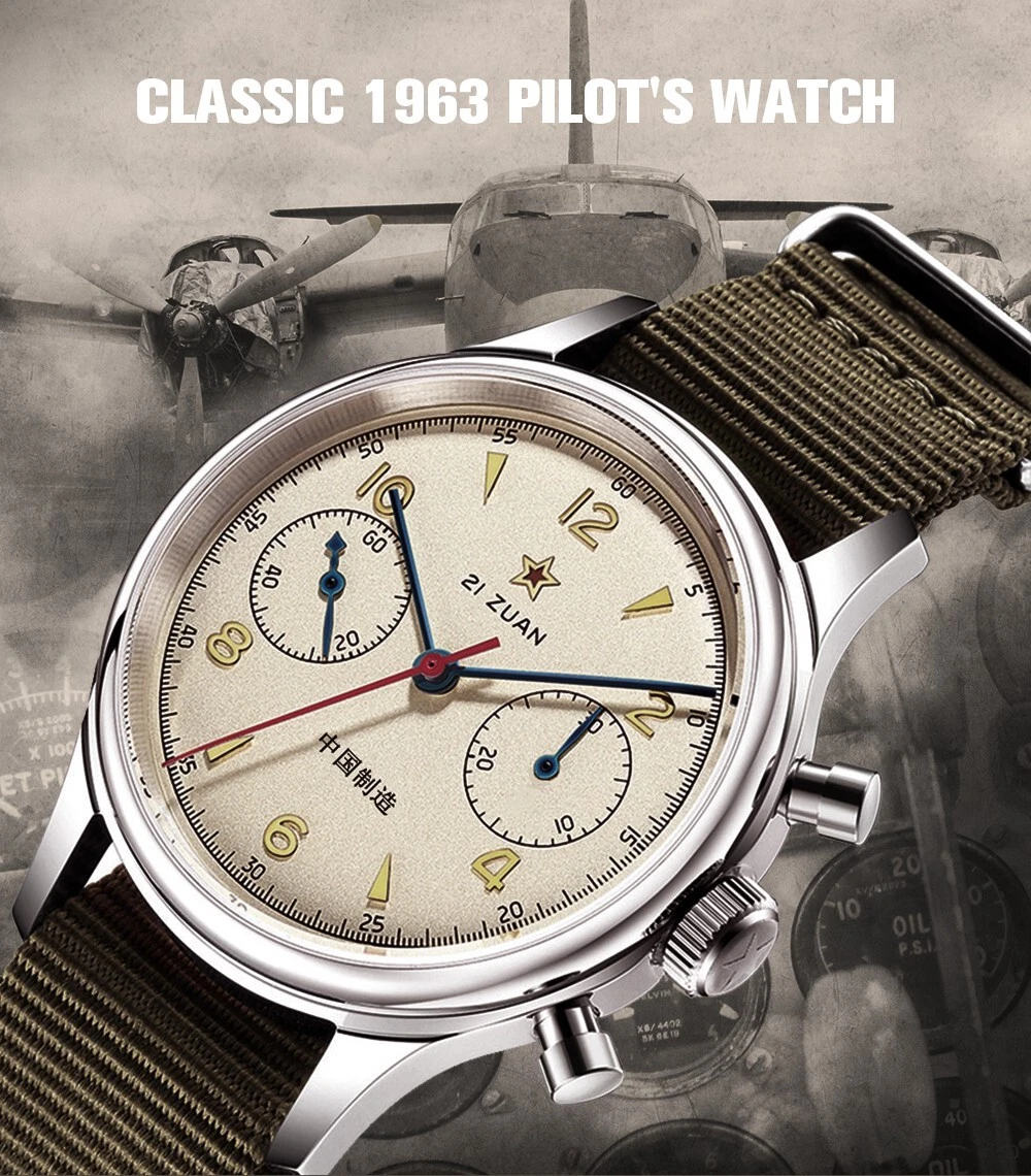 SEAGULL 1963 Swan Neck Sapphire Glass Chronograph Mechanical  display picture 1