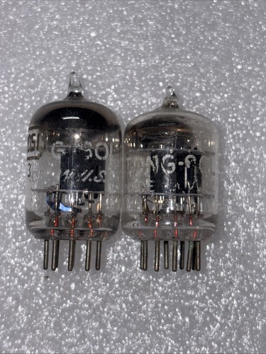 Pair Tungsol 5670 2C51 Black Plate Square Getter Tubes Amplitrex Strong Multiple