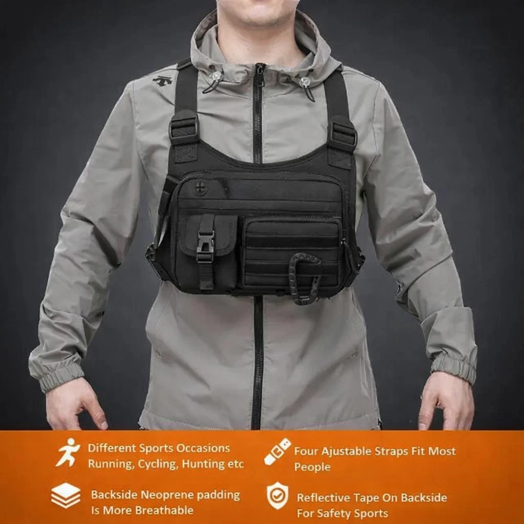 Sport Laufen Combat Chest Rig Bag Fronttasche Recon Kit Pack Schutzweste