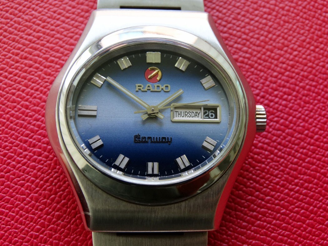RADO conway 自動巻 MINT VINTAGE MEN'S RADO CONWAY AUTOMATIC BLUE DAY DATE SERVICED