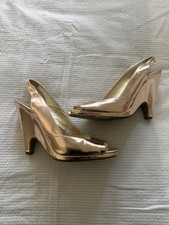 Women  s MIU MIU Metallic Pink Heels Size 39
