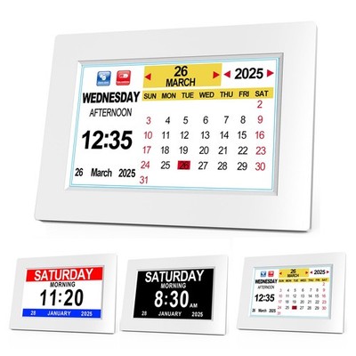 Sinoviwe Digitaler Kalenderwecker, 8'' großes Display Uhren mit Tag Datum & M