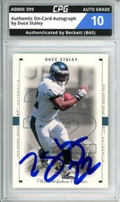 Authentic On-Card Autograph Signed by Duce Staley CPG Auto Grade 10