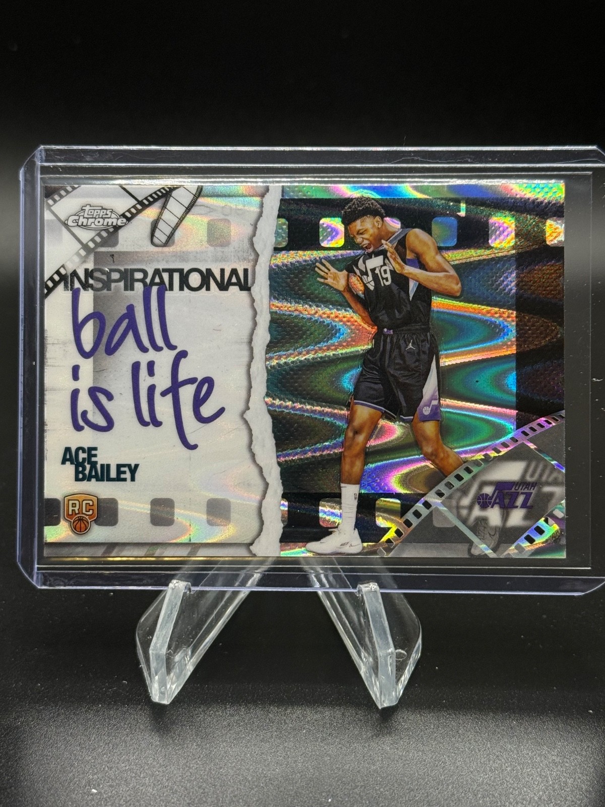 2025-26 Topps Chrome Ace Bailey Inspirational Rookie RayWave Refractor Jazz RC