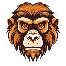 Chimp Monkey Gorilla - Vinyl Decal Sticker - Car Window Laptop - ebn11271