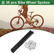 1 Set 14G 233mm Length Bicycle Spokes Nipple Carbon Steel Black Universal