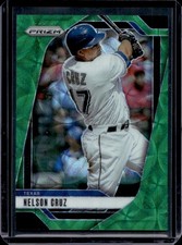 2025 Panini Prizm Nelson Cruz Prizm Green Scope #/75 Rangers