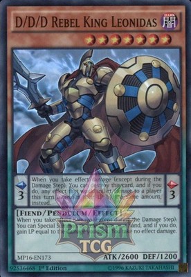 1. Auflage D/D/D Rebellenkönig Leonidas Super Rare MP16-DE173 Yugioh
