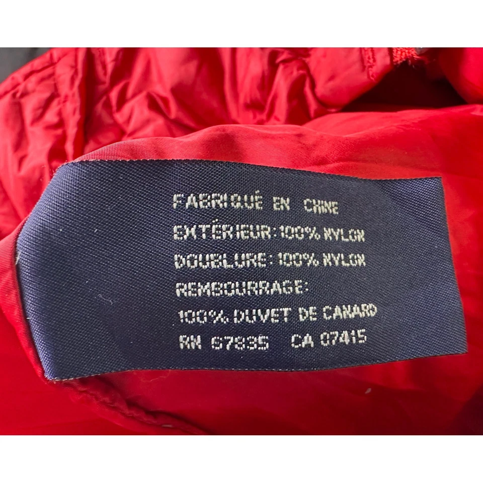 Chaqueta acolchada grande de plumón de pato roja negra vintage años 90 Nautica Competition para hombre Foto 4 de 4