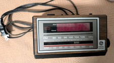 GE General Electric 7-4601A AM/FM Alarm Clock Radio Woodgrain WORKS