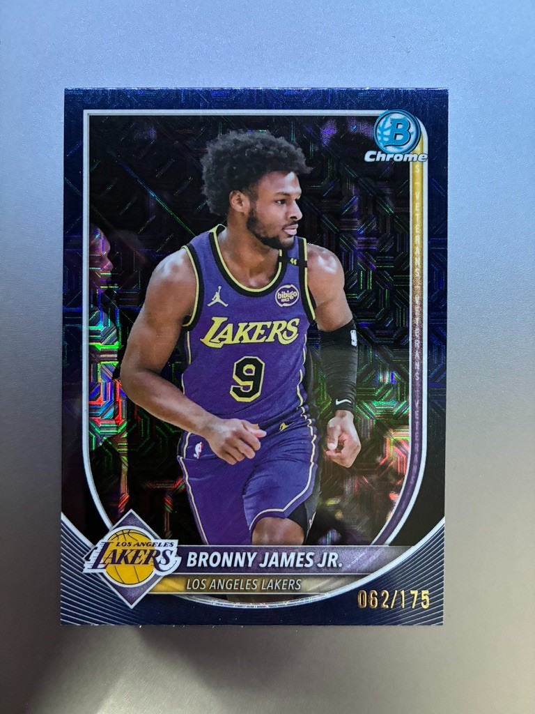  2025-26 Bowman Chrome Bronny James Jr. Blue Mojo Parallel #122 Lakers /175