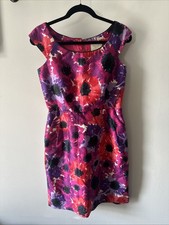 Kate Spade Size 4 Floral Knee Length Aline Dress Bright Pinks Purples