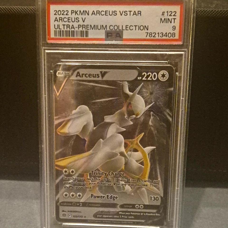 Pokémon Arceus V Metal Card 122/172 Holo Promo English PSA 9
