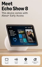 Echo Show 8 (Newest Model), Vibrant HD 8.7" Display with Spatial Audio, with Ale