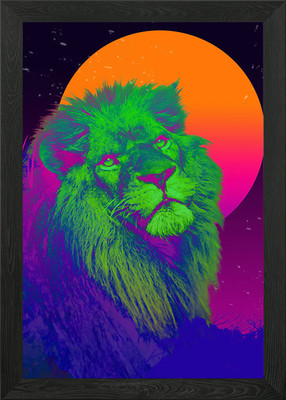 Löwe Farbverlauf Gemälde gerahmt Wandbild Poster Leinwanddruck Bild