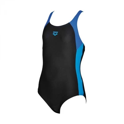 Arena Mädchen Badanzug Ren One Piece, Schwarz/Blau, DE128 UK/USA24