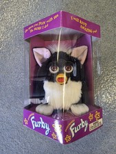 NEW IN BOX 1998 Vintage Furby Black White Skunk Tuxedo Tiger Pet 70-800 1st