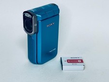 Sony HDR-GW77 Blue Waterproof HD Camcorder NP-FG1 Battery Tested Japan