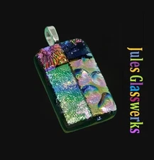 Hand Crafted Dichroic Fused Glass Pendant #1188