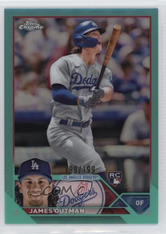 2023 Topps Chrome Aqua Refractor 199/199 James Outman #81 0fo5