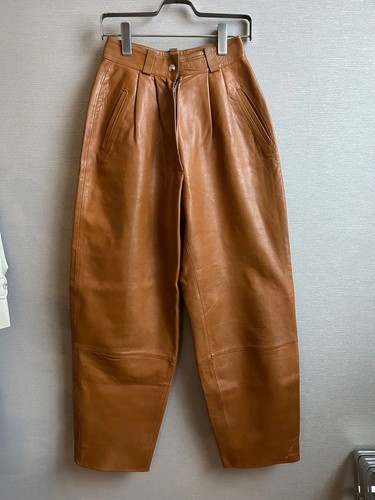 Claude Montana, Vintage 1980's Claude Montana Leather Pants Size S Brown