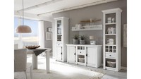 Wohnwand Weiß Landhaus Wohnzimmer Set 4-Teilig Anbauwand Westerland 1 In Pinie