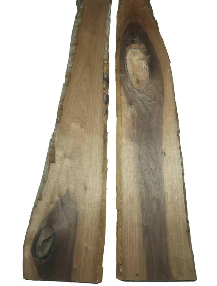 2x Walnussholz Nussbaumholz 125x15-25cm x 18mm #F8 - Bild 4 von 4