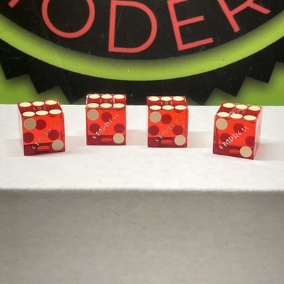 (4)Vintage Red Dice*Empress Casino s*Hi Roller Gift*#203/#101*Nice Shape*2 Pair