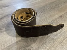 Franklin 3" Chocolate Brown Leather Guitar Strap With Gold Stitching