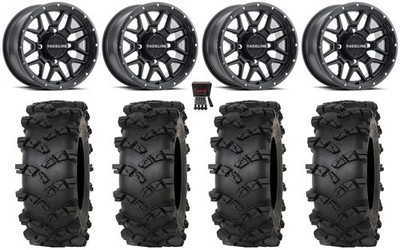 Raceline Krank 14'' Wheels Bk +38mm 30'' Outlaw M/T Tires Polaris Sportsman