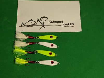 4 - 1/4 oz Fishing Casting Jig jigging Lead Metal Slab Lead Spoons Lures Panfish