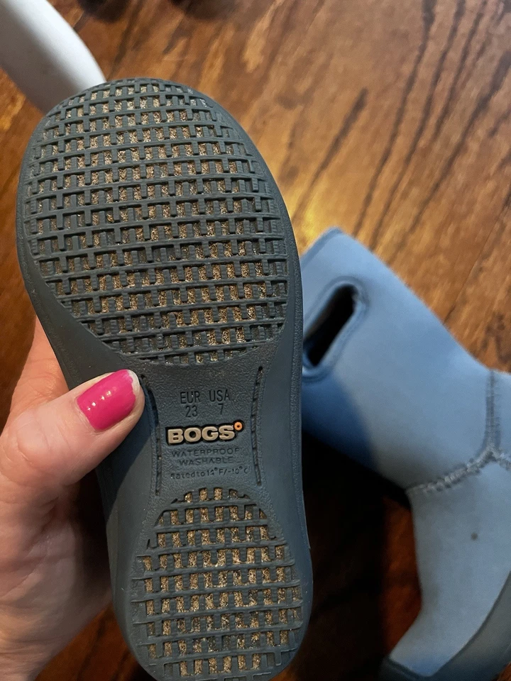 Bogs All Weather Blue Snow And Rain Boot Size 7 Toddler Pull On Soft Neoprene - Image 2 of 4