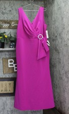 eliza J Plus Size Sleeveless V-Neck Mermaid Gown Dress Berry Purple Pink 18W