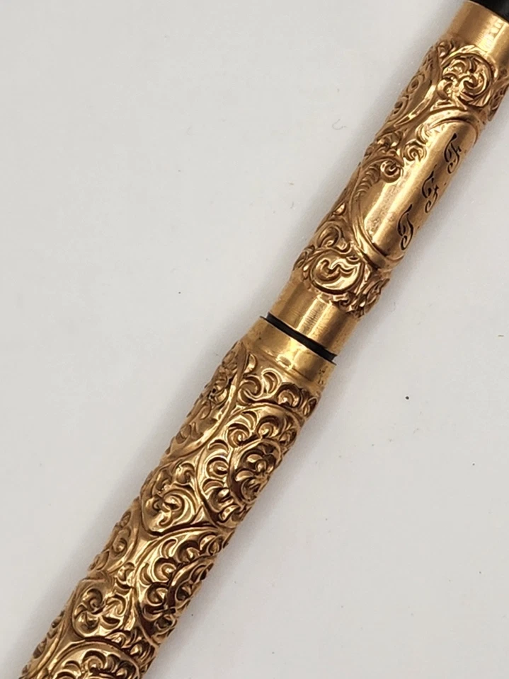 ANTIGUO MABIE TODD (?) Pluma Estilográfica Relleno Cuentagotas Años 1910 Oro 14K ENVÍO GRATUITO Foto 3 de 4