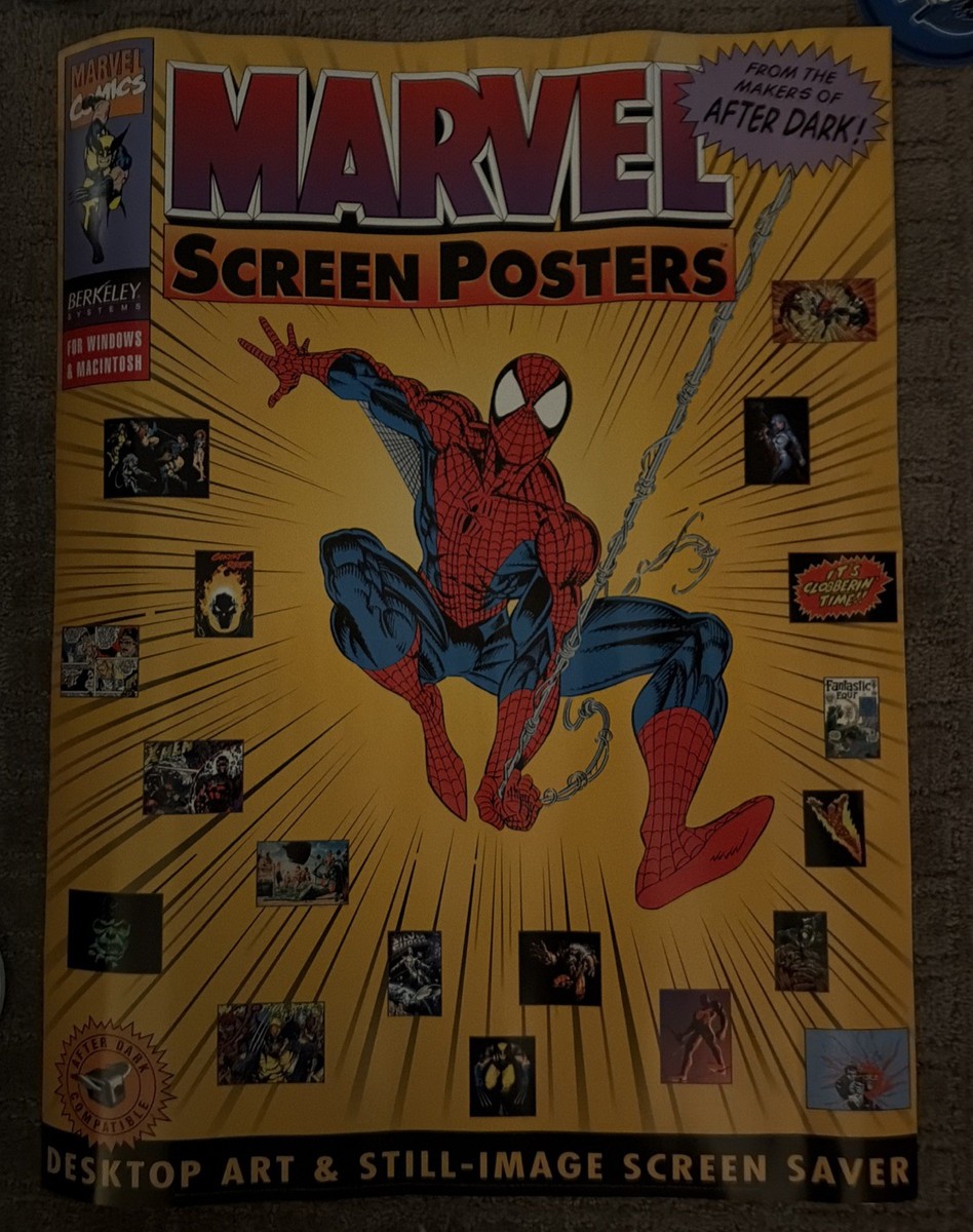 Marvel Spider-man After Dark Screen Saver Poster 1993 Promo Rare