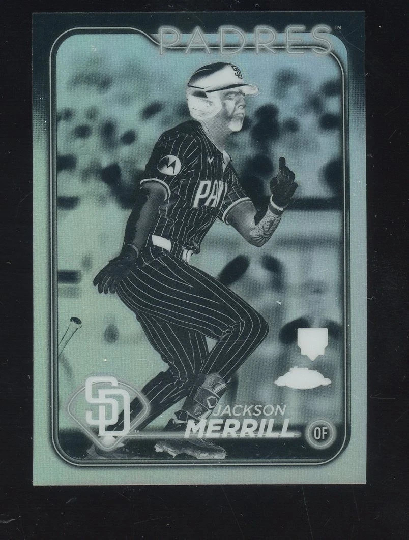 Jackson Merrill 2024 Topps Chrome NEGATIVE REFRACTOR RC Rookie Card 207 RARE