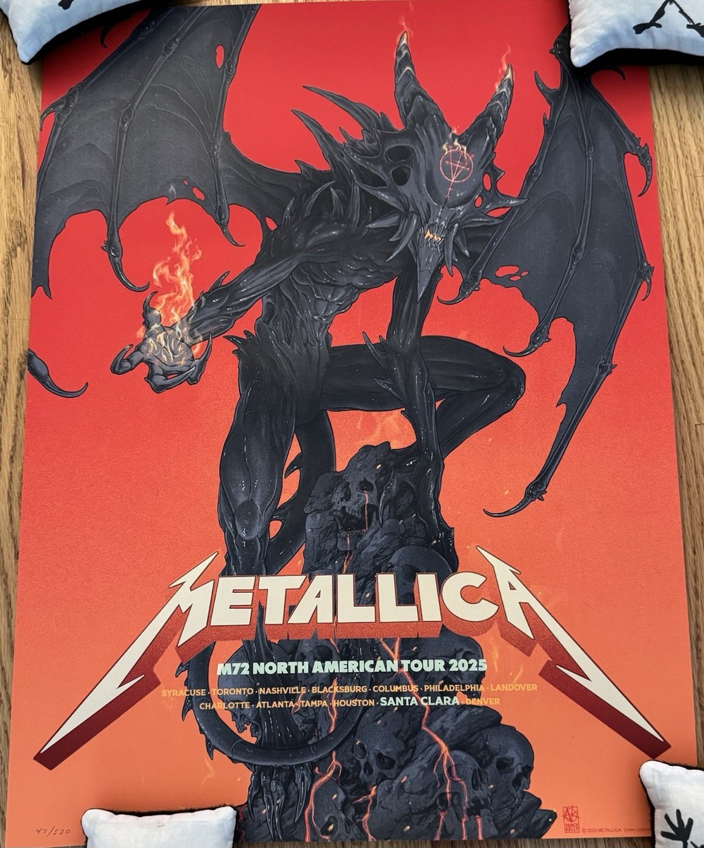 METALLICA POSTER SANTA CLARA CALIFORNIA POP UP 2025 VANCE KELLY