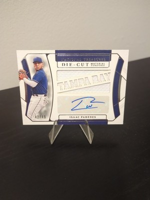 2022 Panini National Treasures Die-Cut Material Signatures Isaac Paredes /49