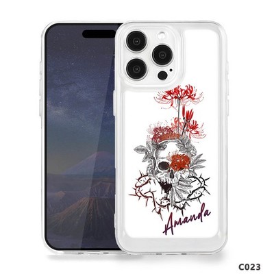For iPhone Air 16 15 17 Pro Max Skull Printed Customized Phone Case Bumper Cover