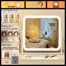 Dimmable LED Vanity Mirror with Touch Screen, 3-Color Lighting, 17"x13" Makeup M