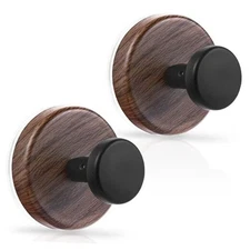  Suction Cup Wreath Hanger, Heavy Duty Reef Hook for Front 2 Pack Walnut