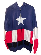 Captain America Hoodie Mens Extra Large Blue Marvel Sweatshirt EUC u2